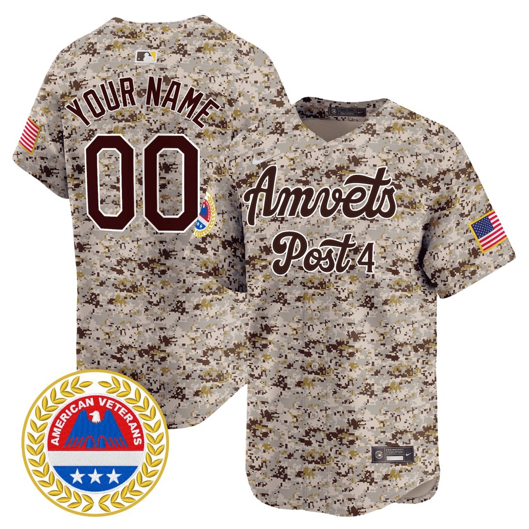 Camouflage Amvets Post 4 Premier Limited Custom Jersey - Stitched
