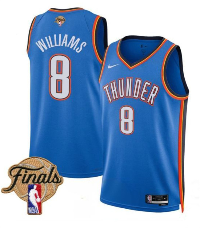 Youth Oklahoma City Thunder #8 Jalen Williams Blue 2025 Finals Icon Edition Stitched Basketball Jersey