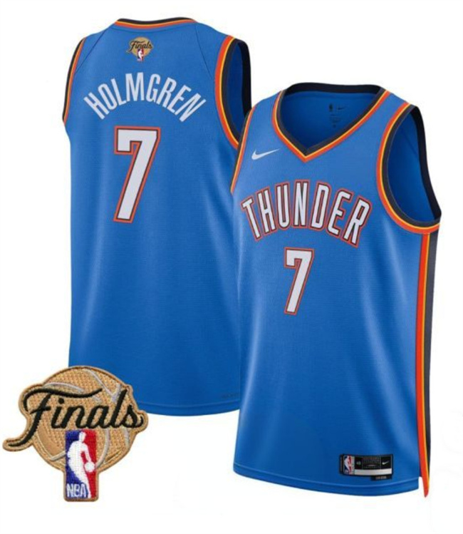 Youth Oklahoma City Thunder #7 Chet Holmgren Blue 2025 Finals Icon Edition Stitched Basketball Jersey