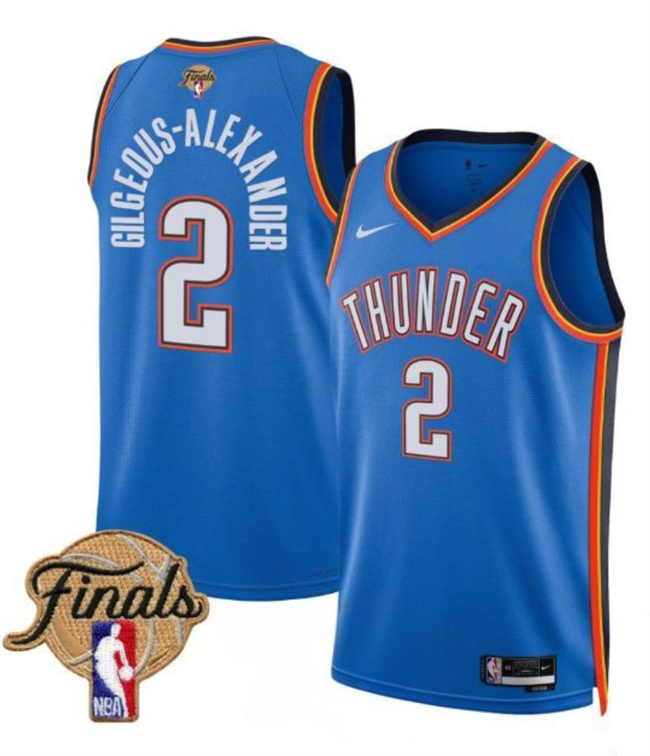 Youth Oklahoma City Thunder #2 Shai Gilgeous-Alexander Blue 2025 Finals Icon Edition Stitched Basketball Jersey