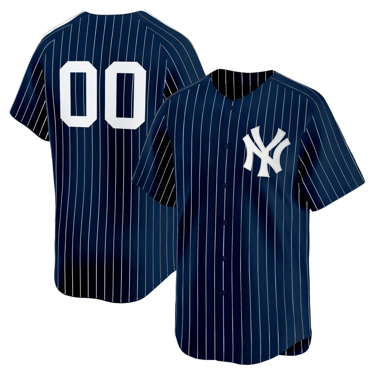 New York Yankees Pinstripe Navy Jersey - All Stitched