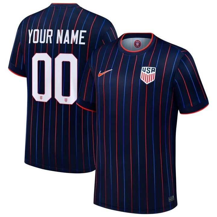 USMNT Custom 2025 Heartbeat Away Stadium Navy Jersey - Printed