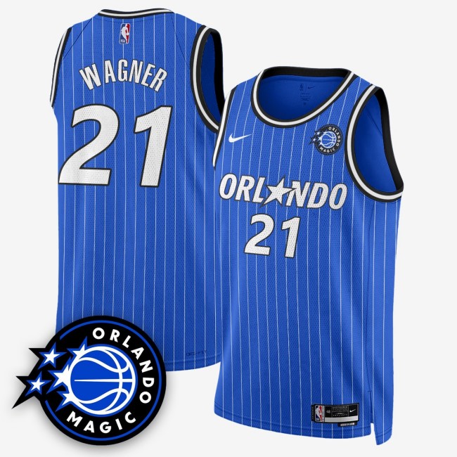 Men's Orlando Magic #21 Moritz Wagner New Generation of Magic Royal Stitched Basketball Swingman Jersey