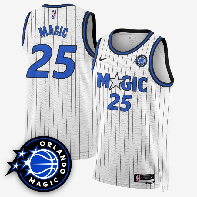 Men's Orlando Magic #25 Magic New Generation of Magic White Stitched Basketball Swingman Jersey