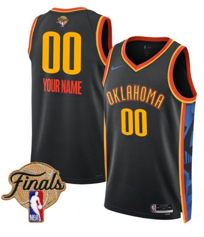 Men's Oklahoma City Thunder Active Player Custom 2025 Finals Black 2024-25 City Edition Stitched Basketball Jersey
