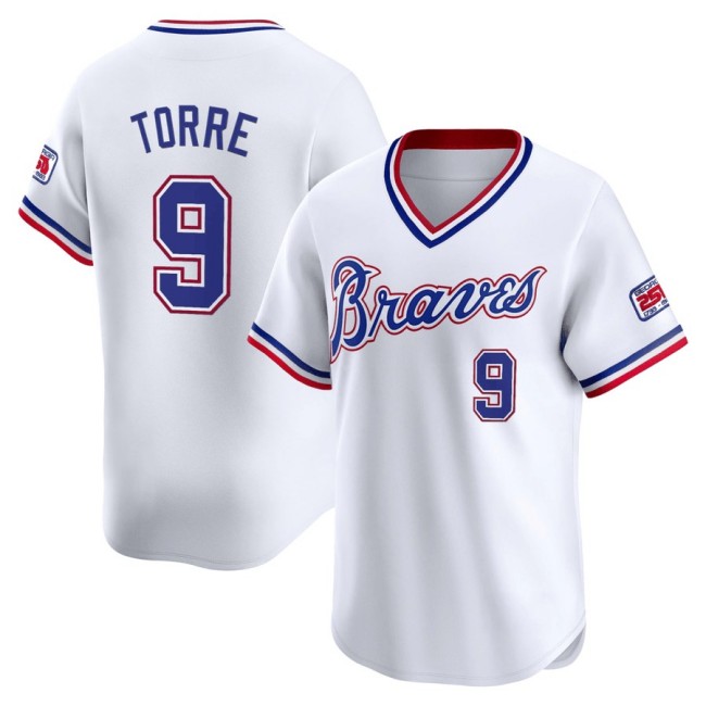 Joe Torre #9 Atlanta Braves White Jersey - All Stitched