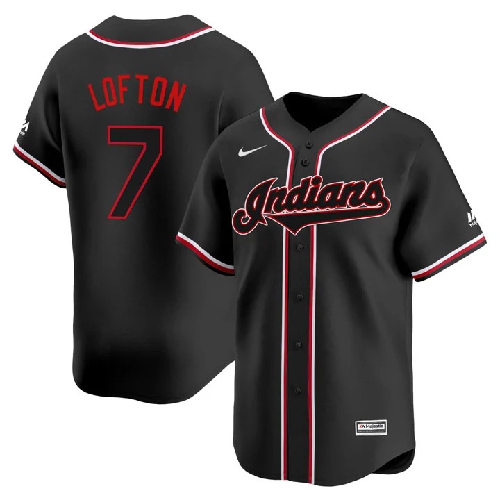 Men's Cleveland Indians #7 Kenny Lofton Nike Black Stitched Baseball Jersey