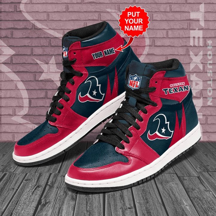 Houston Texans Custom Your Nmae  - Red Blue Sneaker Boots