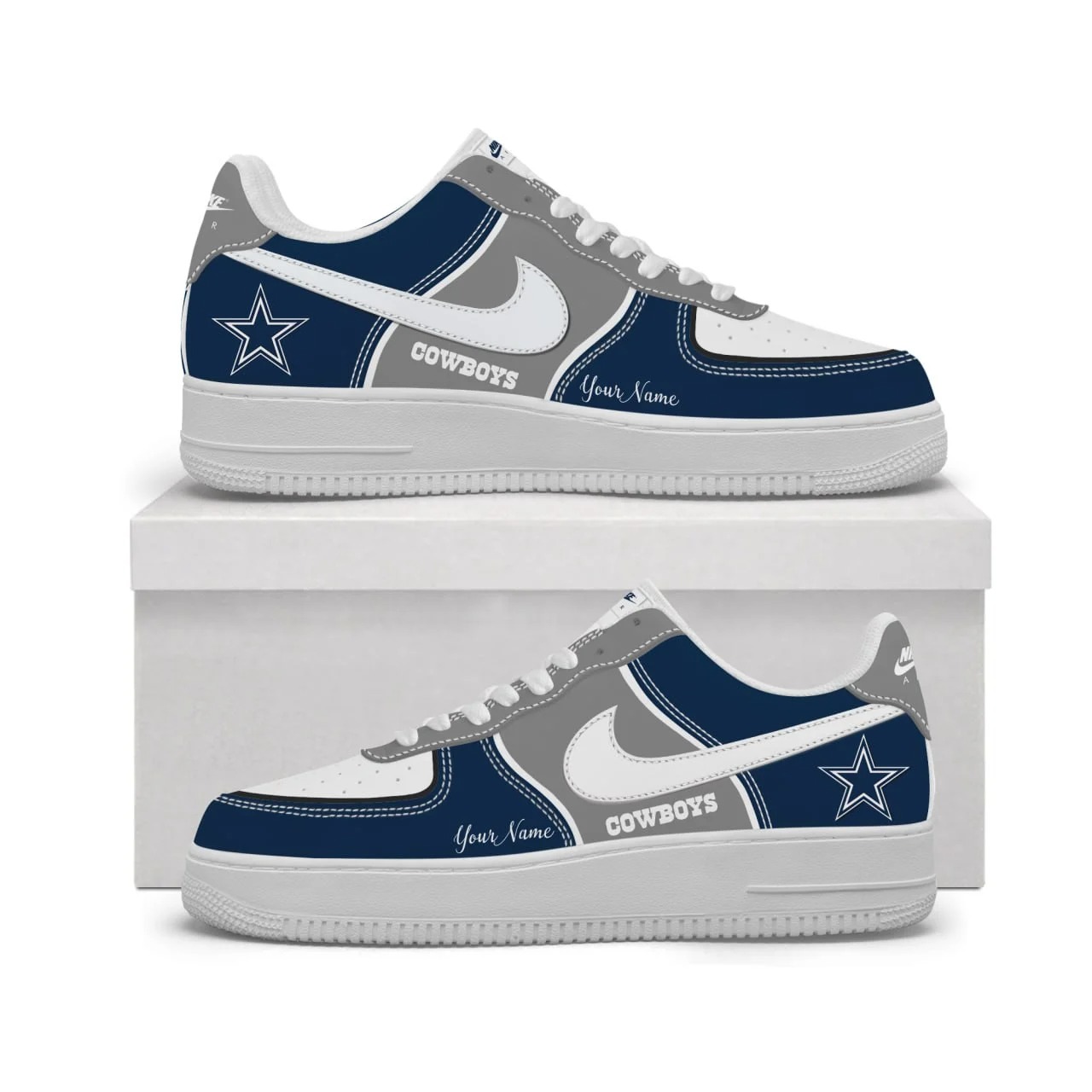 Dallas Cowboys Custom Your Nmae  - Genuine Leather Shoes