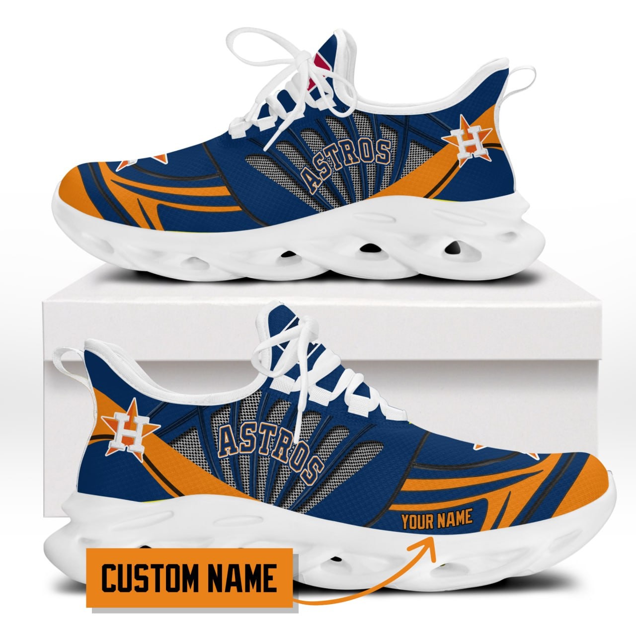 Houston Astros Custom Your Nmae  - Clunky Sneakers