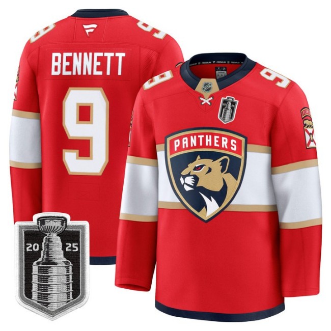 Youth Florida Panthers #9 Sam Bennett White 2025 Stanley Cup Final Premium Stitched NHL Hockey Jersey