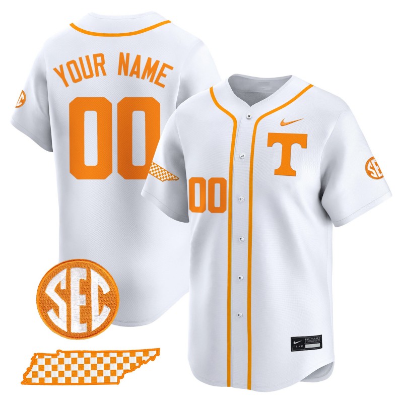 Tennessee Volunteers Active Player Custom White 2025 Vapor Premier Limited Stitched Baseball Jersey