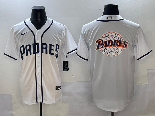 Men's San Diego Padres Team Big Logo White Cool Base Stitched Baseball Jerseys