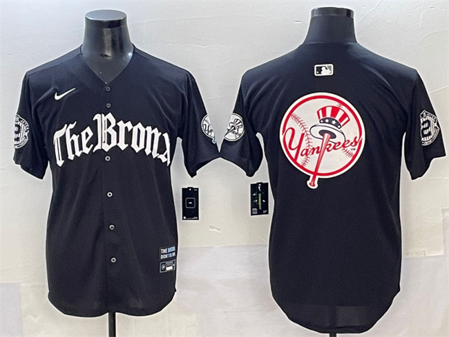 Men's New York Yankees Team Big Logo Black 'Gothic Legacy Edition' Vapor Premier Limited Stitched Baseball Jersey