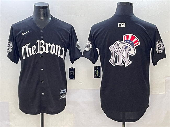 Men's New York Yankees Team Big Logo Black 'Gothic Legacy Edition' Vapor Limited Stitched Baseball Jersey