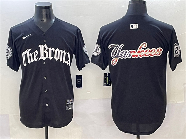 Men's New York Yankees Team Big Logo Black 'Gothic Legacy Edition' Vapor Premier Limited Stitched Baseball Jerseys
