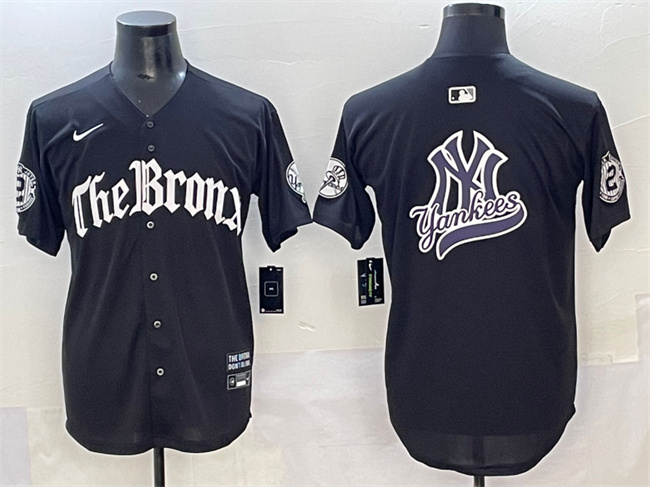 Men's New York Yankees Team Big Logo Black 'Gothic Legacy Edition' Vapor Premier Limited Stitched Jerseys