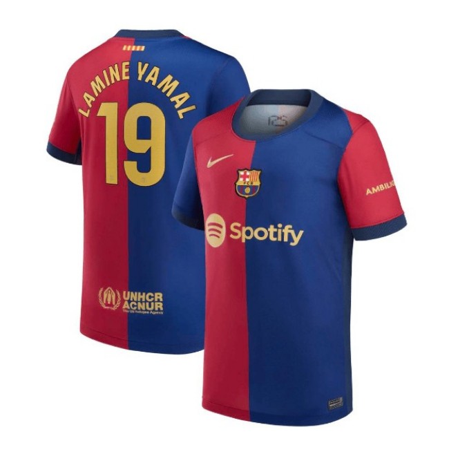 FC Barcelona #19 Lamine Yamal Nike 2024-25 Home Soccer Jersey - Printed