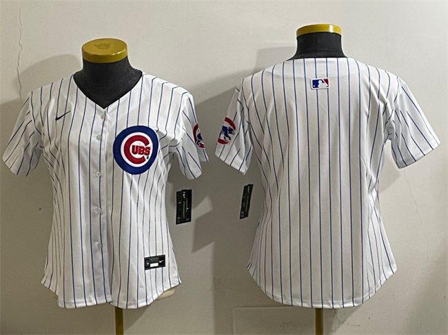 Women's Chicago Cubs Blank White Home Limited Stitched Baseball Jersey