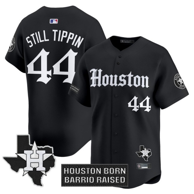 Men's Houston Astros #44 Still Tippin Black 'Gothic Edition' Vapor Premier Limited Jersey V2 - All Stitched