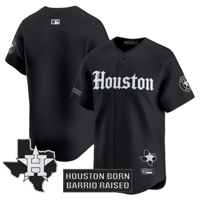 Houston Astros Blank Black 'Gothic Edition' Vapor Premier Limited Jersey V2 - All Stitched