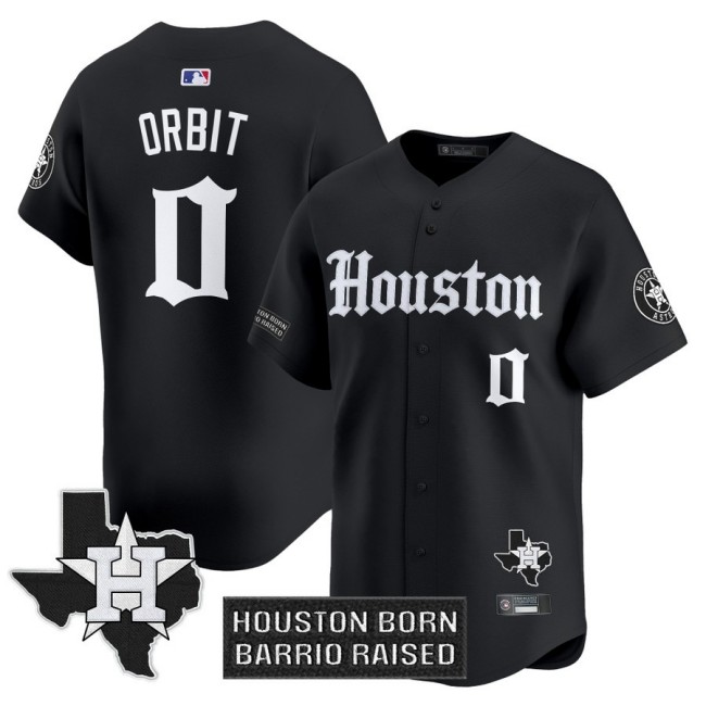 Men's Houston Astros #0 Orbit Black 'Gothic Edition' Vapor Premier Limited Jersey V2 - All Stitched