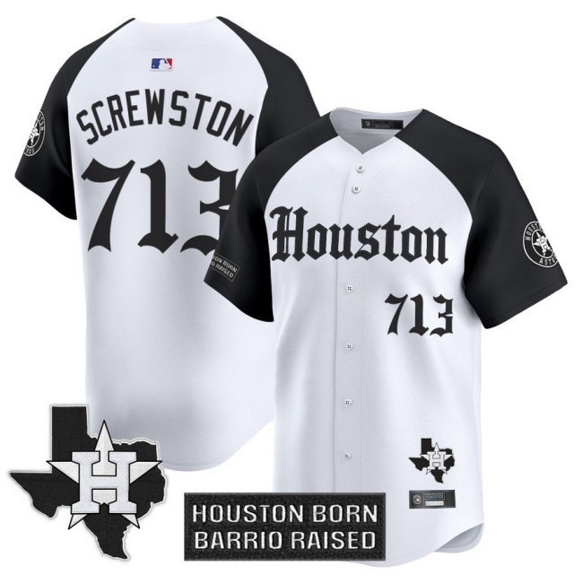 Houston Astros Screwston 713 Alternate 'Gothic Edition' Vapor Premier Limited Jersey V2 - All Stitched