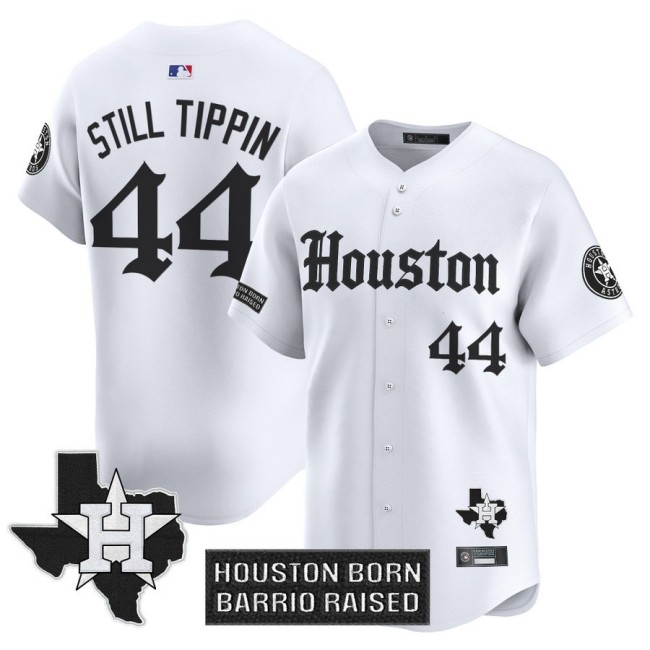 Men's Houston Astros #44 Still Tippin White 'Gothic Edition' Vapor Premier Limited Jersey V2 - All Stitched