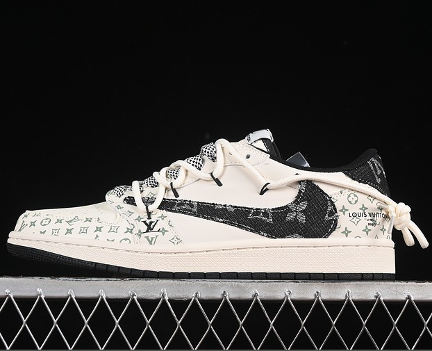 TRAVIS SCOTT X FRAGMENT DESIGN X AIR JORDAN 1 LOW OG SP WHITE GREY BLACK YX5066-325