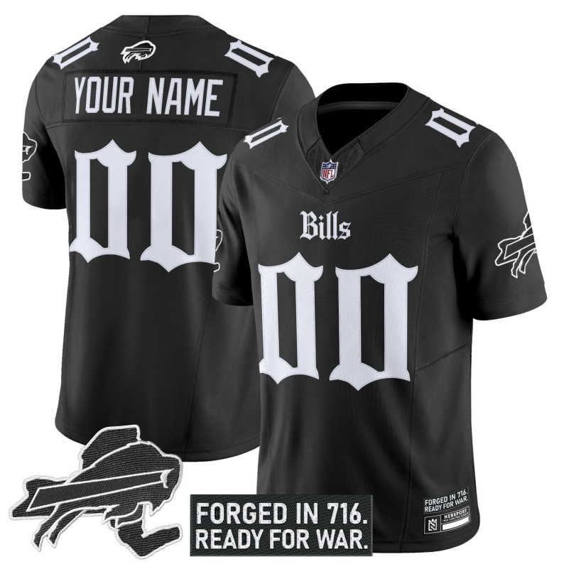 Buffalo Bills 'Gothic Cold Front Edition' Custom Black Vapor Limited Stitched Football Jersey