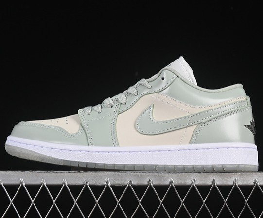 Air Jordan 1 Low SE Sail Metallic Silver White Seafoam Sneaker HF4078-100 (WMNS US5-8 MENS US7-12)