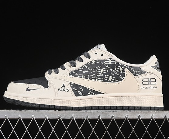 Travis Scott Fragment Air Jordan 1 Low OG SP Off White Black Sneaker LD2025-019 (Women's US5.5-8 Men's US7-11)