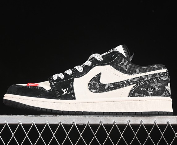 Travis Scott Fragment Air Jordan 1 Low OG SP White Grey Black Sneaker YX5066-369 (Women's US5.5-8 Men's US7-11)