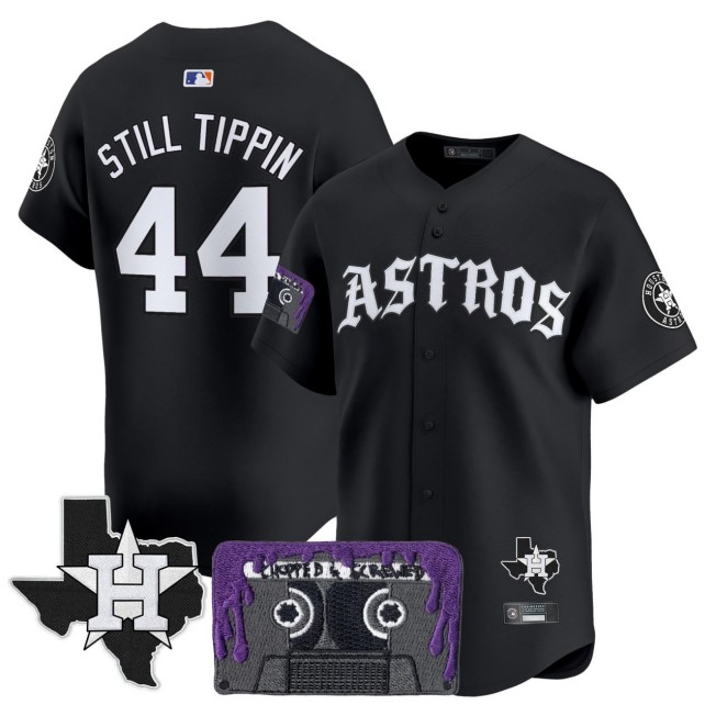 Men's Houstron Astros #44 Still Tippin Black Stitched MLB Baseball Jersey