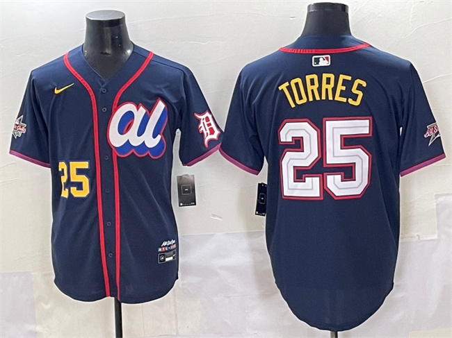 Men's American League #25 Gleyber Torres Navy 2025 All-Star Edition Limited Stitched Baseball Jersey