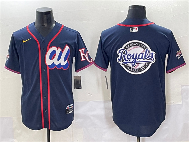 Men's American League Kansas City Royals Team Big Logo Navy 2025 All-Star Edition Limited Stitched Baseball Jerseys