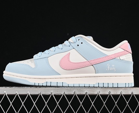 Women's Nike SB Dunk Low Just Do It White Blue Pink BP0508-034 Sneaker