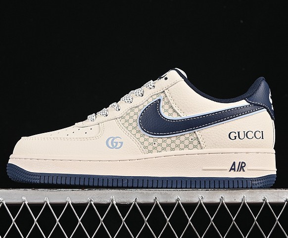 Nike Air Force 1 '07 White Navy Grey XS1958-564 Guccci Sneaker