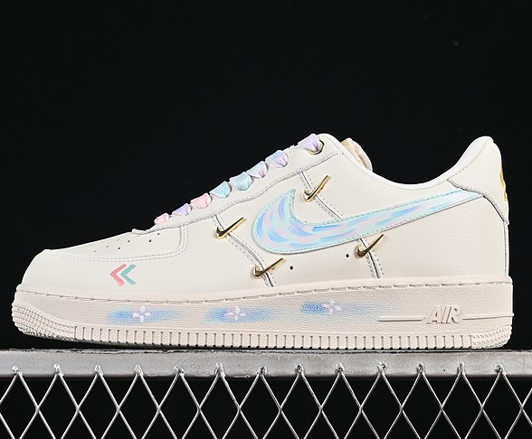 Nike Air Force 1 '07 Low Monet Impression White Blue Pink Gold FV3654-211 Sneaker