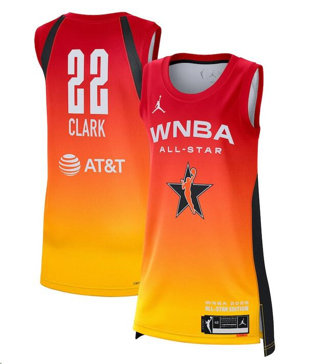 Unisex WNBA 2025 All-Star #22 Caitlin Clark Orange Game Explorer Edition Stitched Victory Jersey