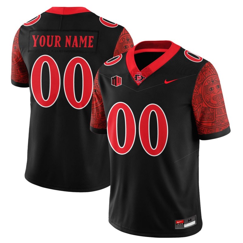 SDSU Aztecs ALL Gender Custom Black Scarlet 2025 Nike Limited Stitched Football Jersey