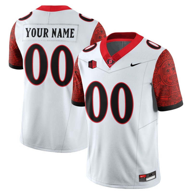 Nike San Diego State University Aztecs ALL Gender Custom 2025 Limited Stitched Football Jersey White Scarlet
