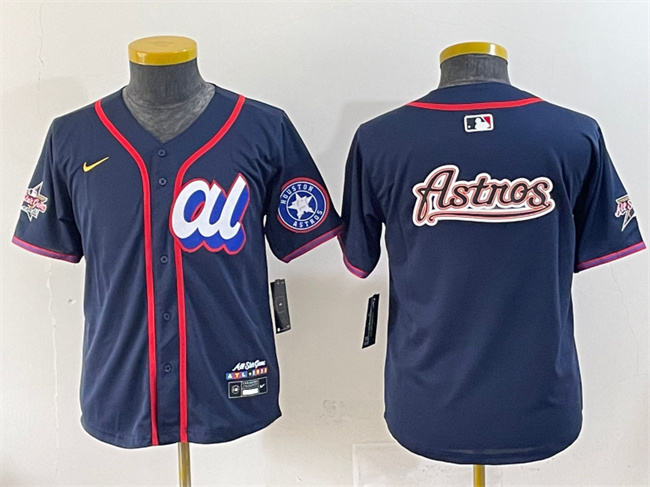 Youth American League Houston Astros Team Big Logo Navy 2025 All-Star Edition Limited Stitched Baseball Jerseys