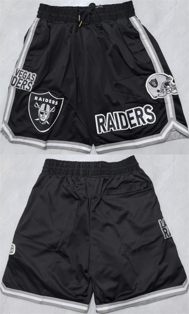 Men's Las Vegas Raiders Black Shorts 001 (Run Small)