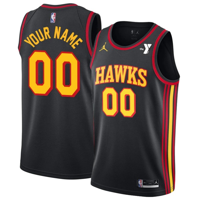 Unisex Atlanta Hawks Custom Black Statement Swingman Stitched Jersey