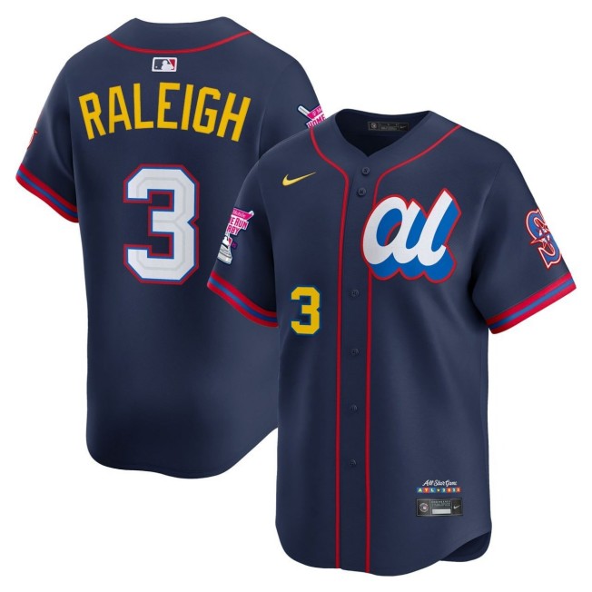 Men's American League #3 Cal Raleigh Navy 2025 All-Star Edition Limited Stitched Baseball Jersey