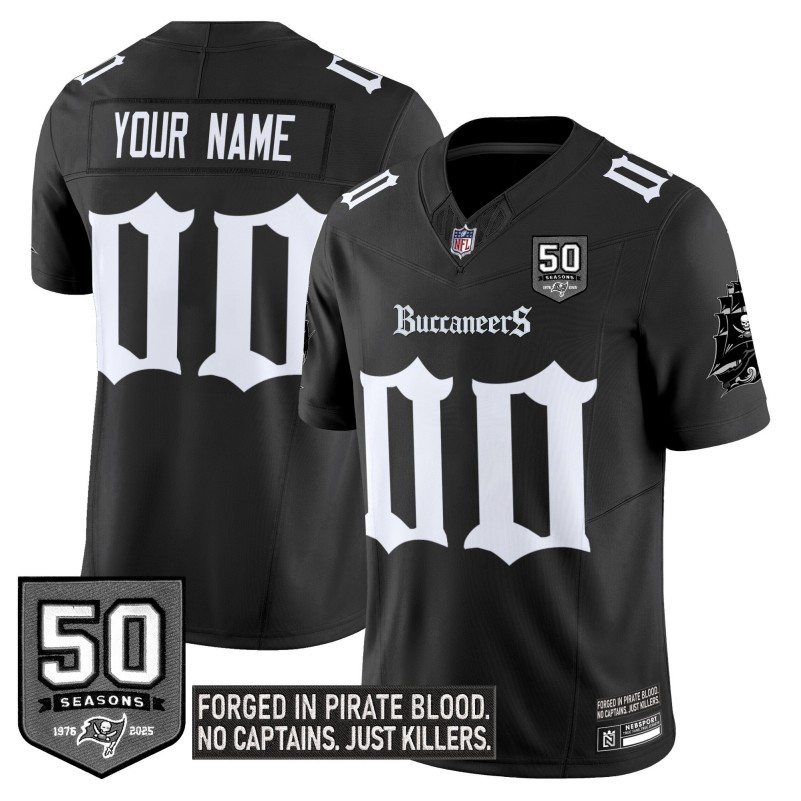 Tampa Bay Buccaneers Custom 'Gothic Pirate Shadows Edition' Limited Stitched Jersey Black