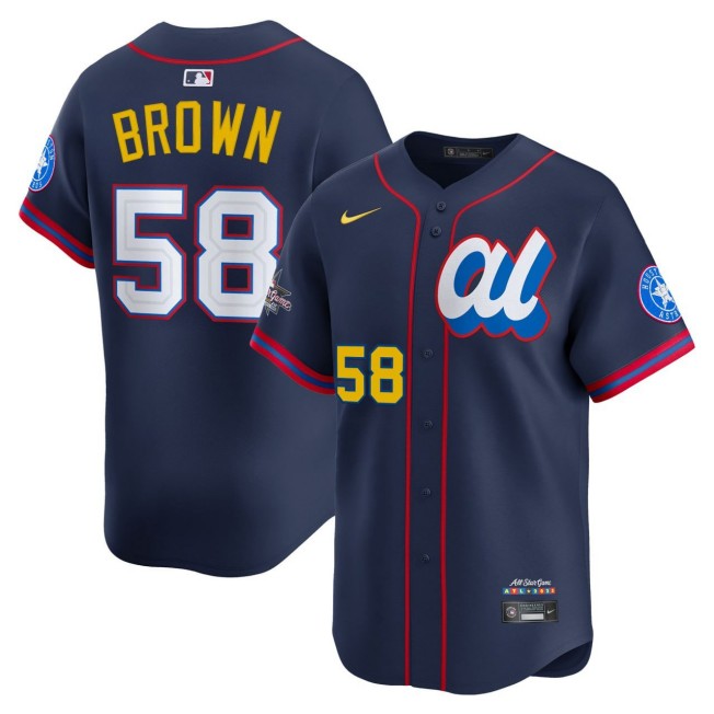Men's American League #58 Hunter Brown Navy 2025 All-Star Edition Limited Stitched Baseball Jersey