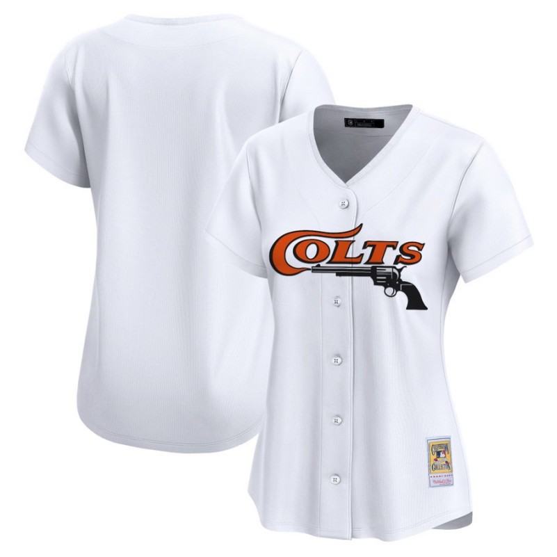 Women's Houston Astros Custom 'Colt 45's' M&N Throwback Vapor Limited Stitched Jersey White