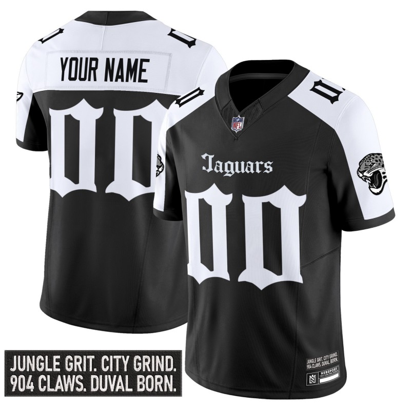 Jacksonville Jaguars Custom 'Gothic Duvall Shadows Edition' 2025 Vapor Limited Stitched Jersey Black White